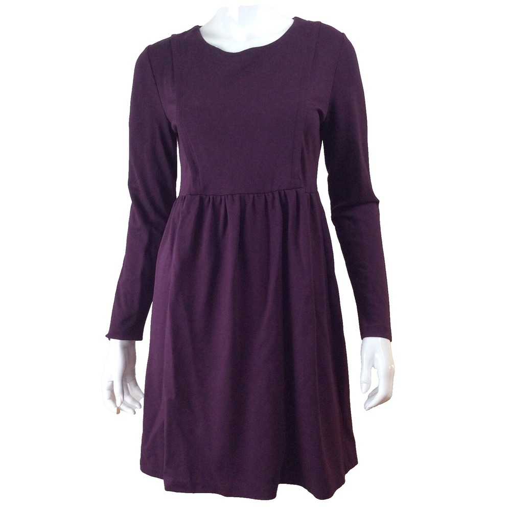 Seraphine Maternity Nursing Dress Plum Purple Zippers Breastfeeding Friendly S